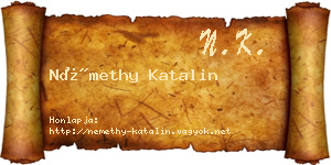 Némethy Katalin névjegykártya
