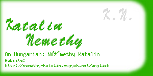 katalin nemethy business card